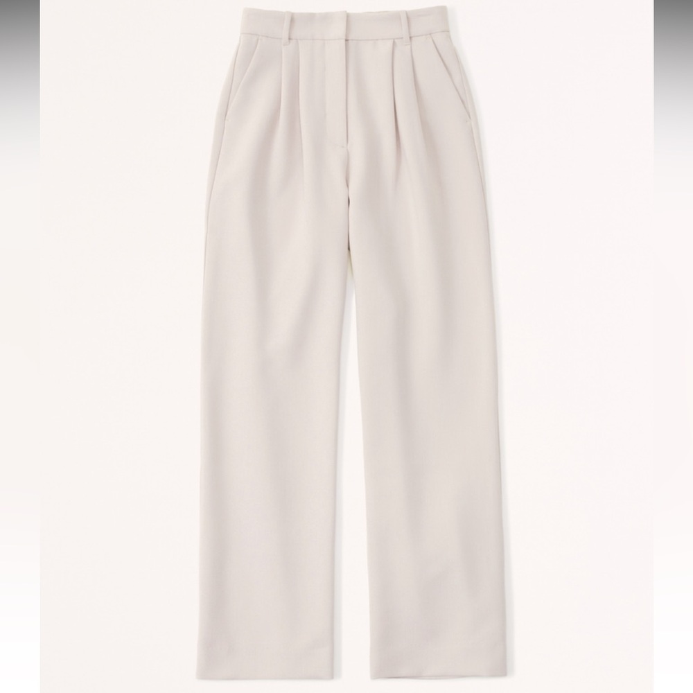 NWT Abercrombie & Fitch Sloane Ultra High Wide Leg Tailored Pants in Light Taupe